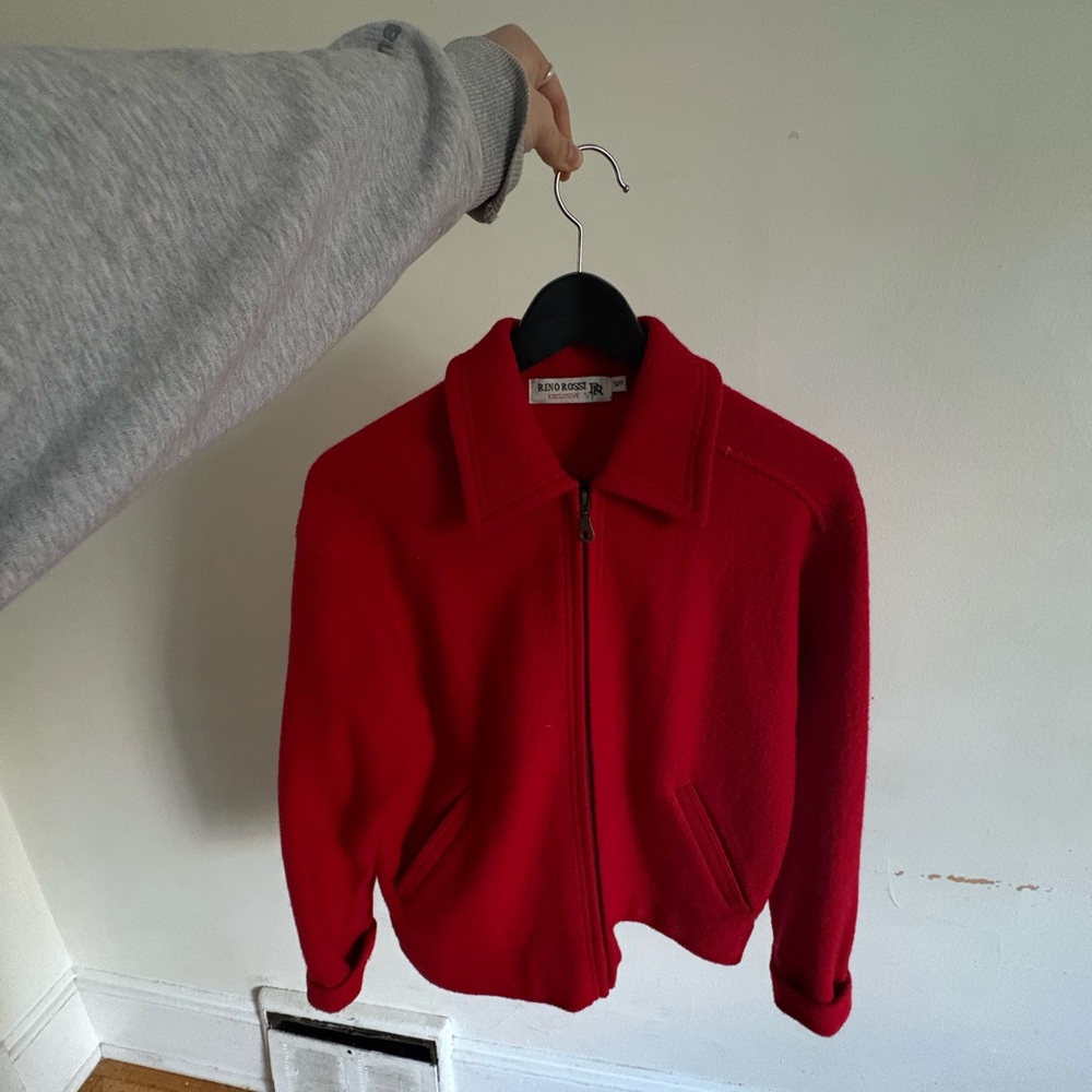 Rina Rossi Vibrant Red Bomber Jacket